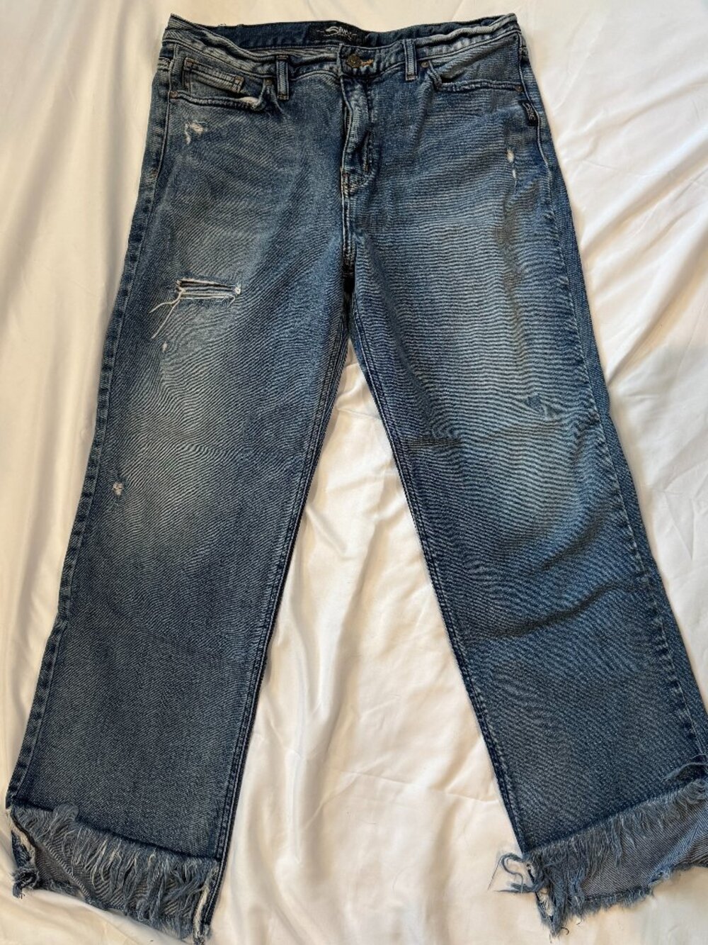 Silver Jeans Women’s Size 30 / 27 Vintage Ankle Straight Leg Distressed Jeans